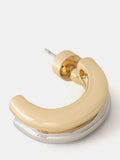 Mint Velvet curve hoop earrings gold silver - imported from the UK