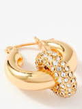 Mint Velvet pave drop hoop earrings 3cm diameter, UK version