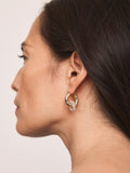 Mint Velvet pave drop hoop earrings 3cm diameter, UK version