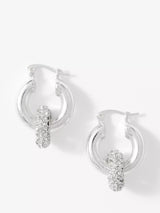 John Lewis Mint Velvet Pave Drop Hoop Earrings, 3cm- Buy online at McGrocer