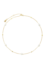 John Lewis Ottoman Hands Freshwater Pearl and Chain Necklace, Gold, 50cm- Buy online at McGrocer