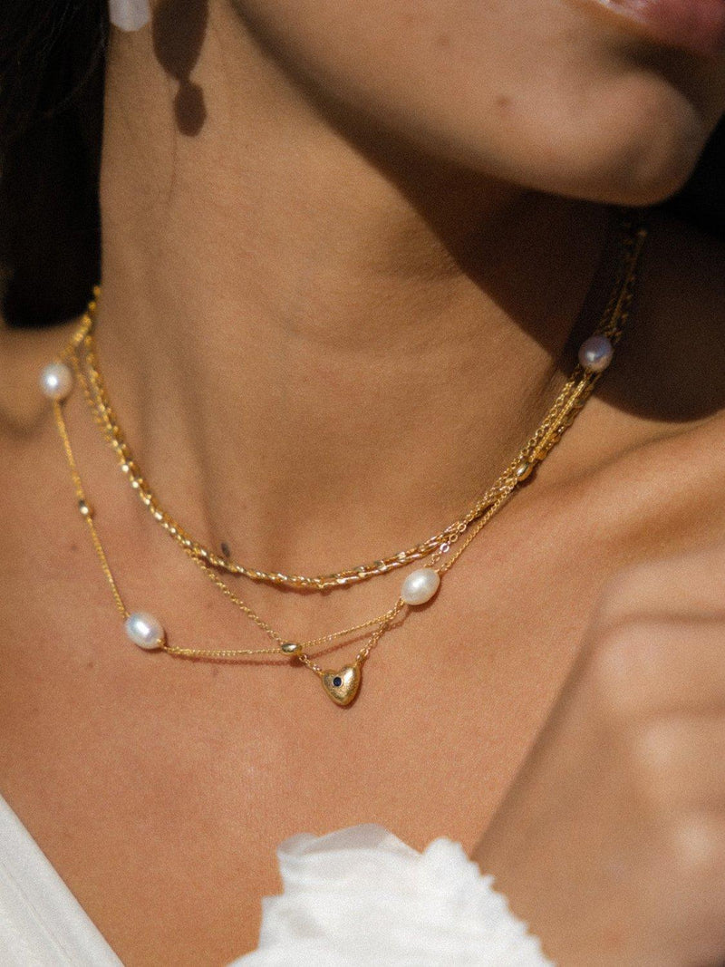 Ottoman Hands pearl and chain necklace 50cm (British brand)