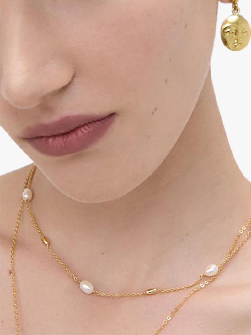 Ottoman Hands pearl and chain necklace 50cm (British brand)