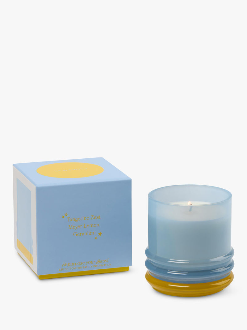 Paddywax lemon scented stacked glass candle 655g - British product