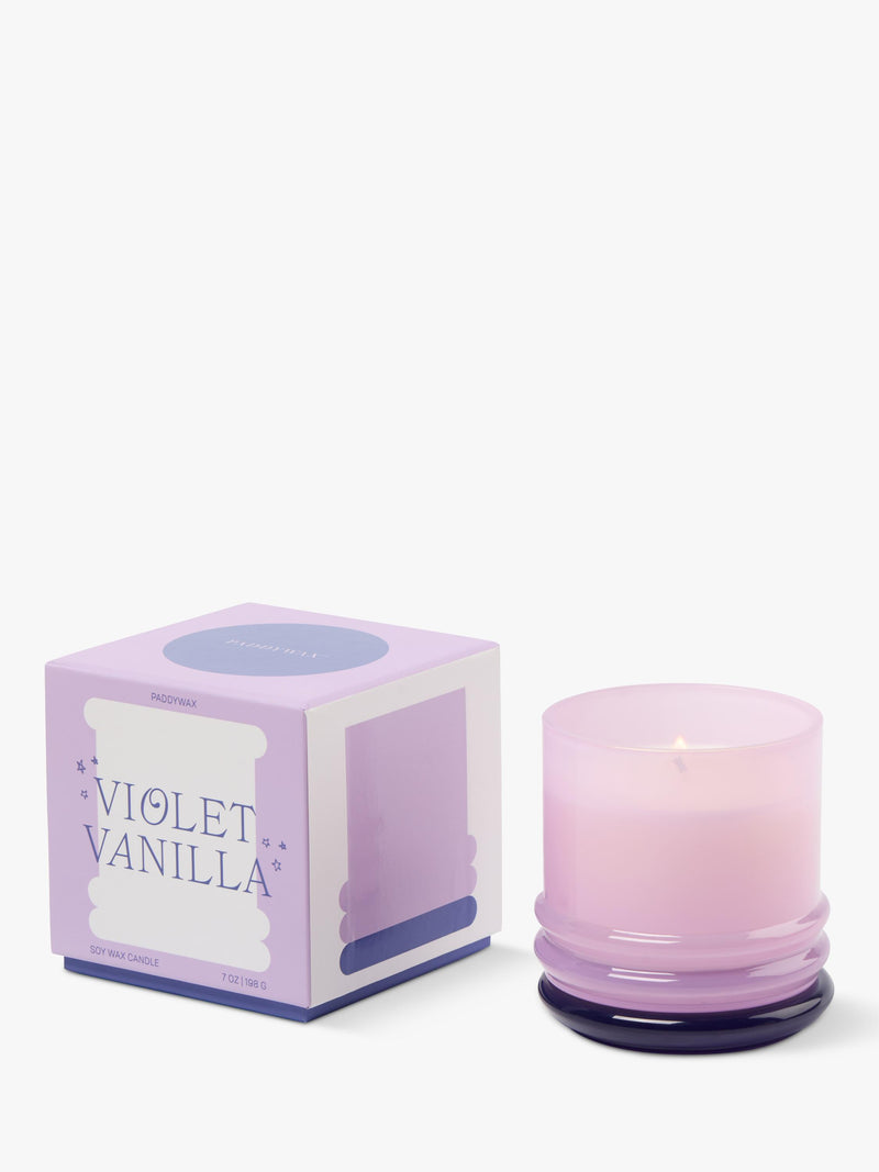 Paddywax vanilla scented stacked glass candle 198g (British brand)