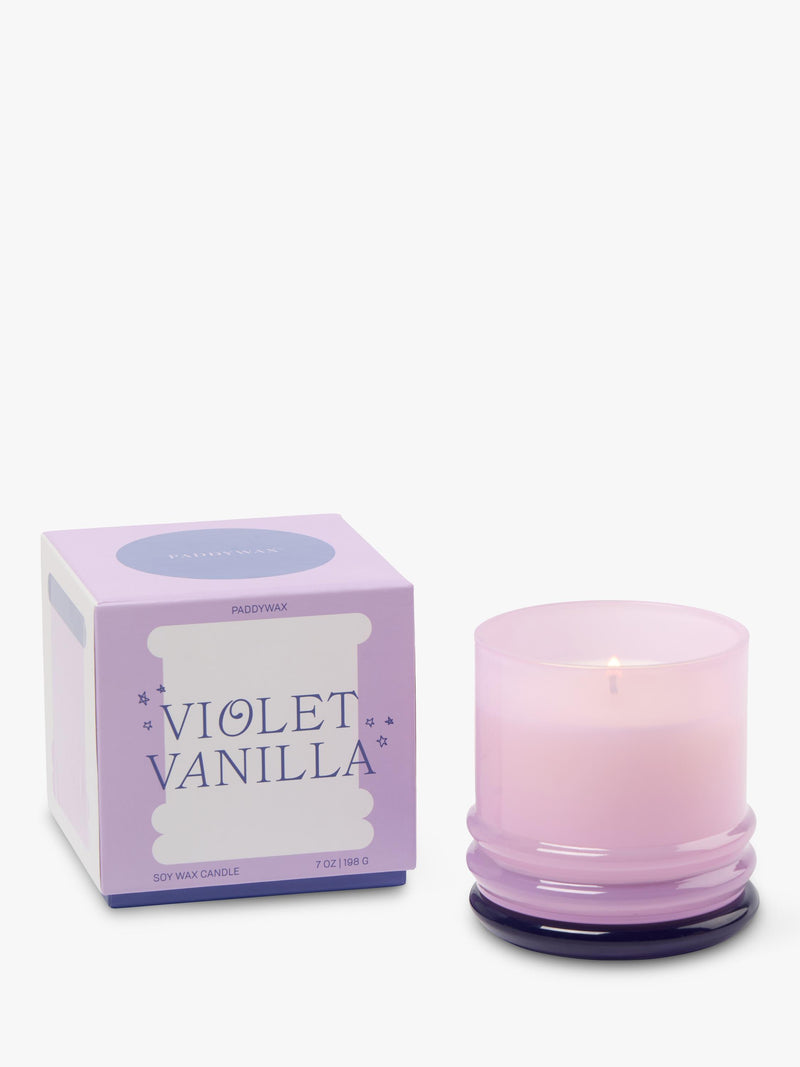 Paddywax vanilla scented stacked glass candle 198g (British brand)
