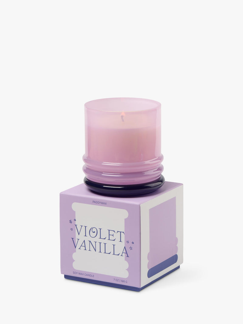 Paddywax vanilla scented stacked glass candle 198g (British brand)