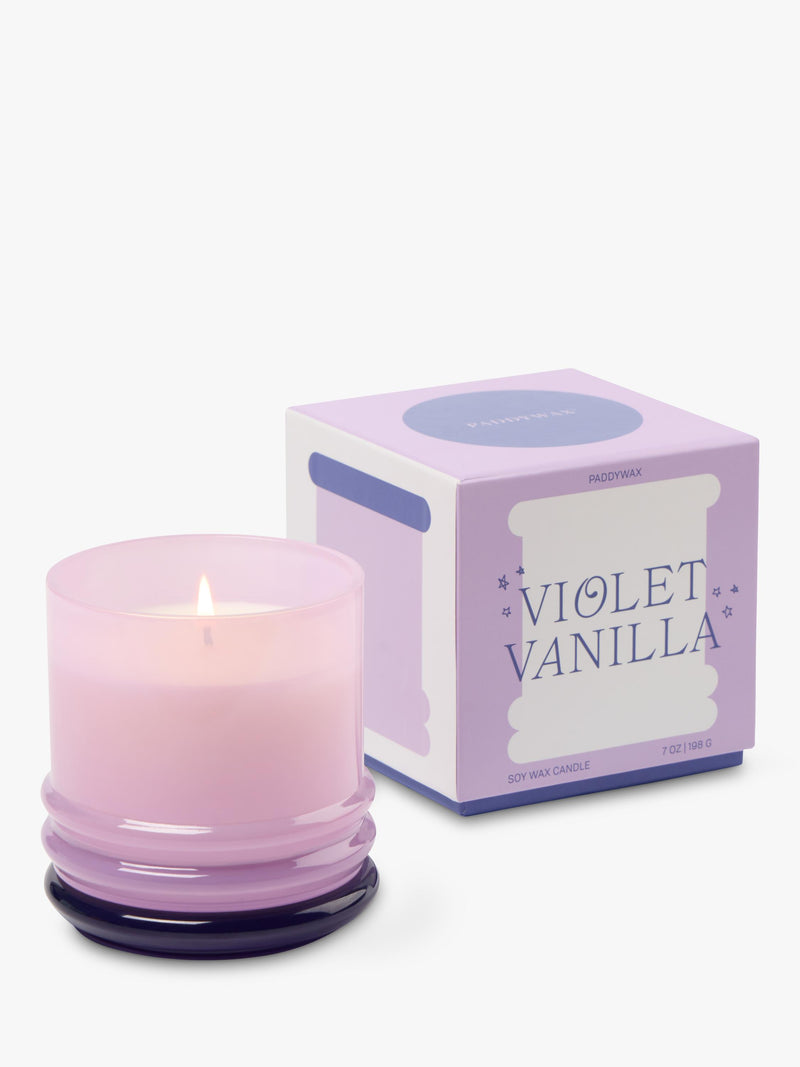 Paddywax vanilla scented stacked glass candle 198g (British brand)