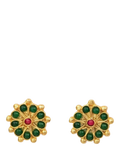 Ottoman Hands Marigold green agate beaded earrings gold (British brand)