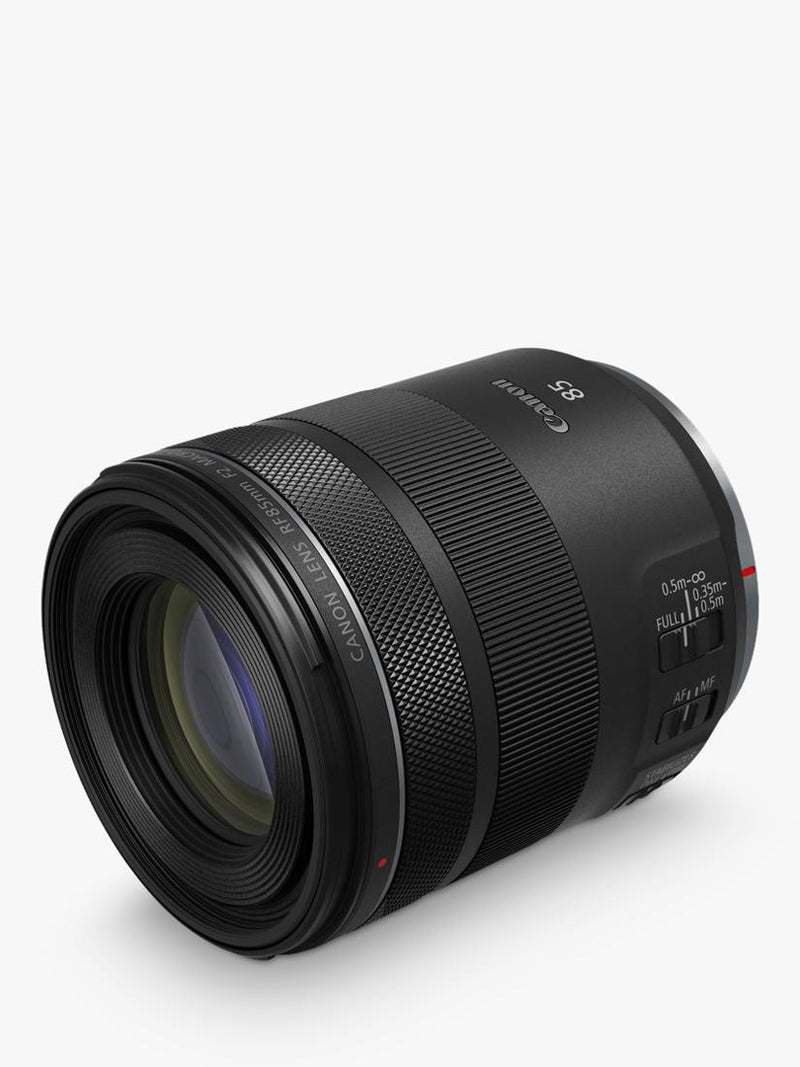 Canon RF 85mm f/2 Macro IS STM black lens, UK version