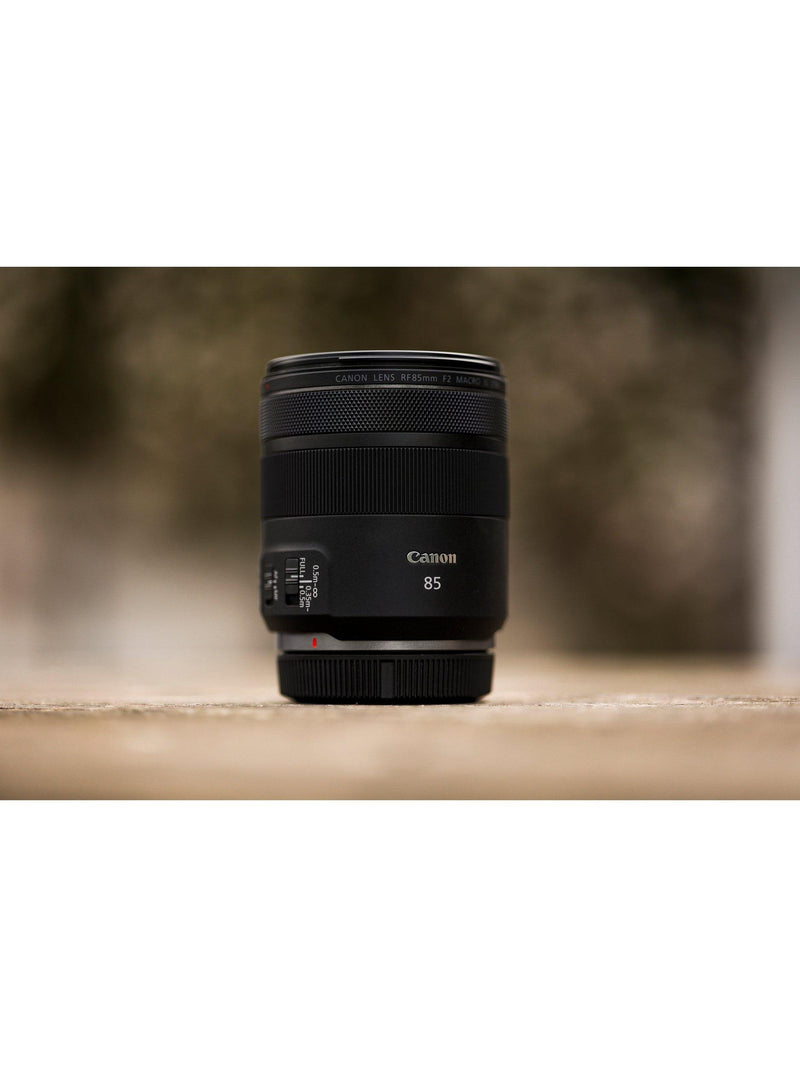 Canon RF 85mm f/2 Macro IS STM black lens, UK version