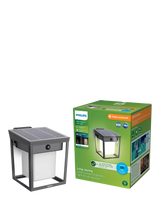 John Lewis Philips Blaise Ultra Efficient Solar Powered Motion Sensor LED Outdoor Wall Light, Anthracite- Buy online at McGrocer