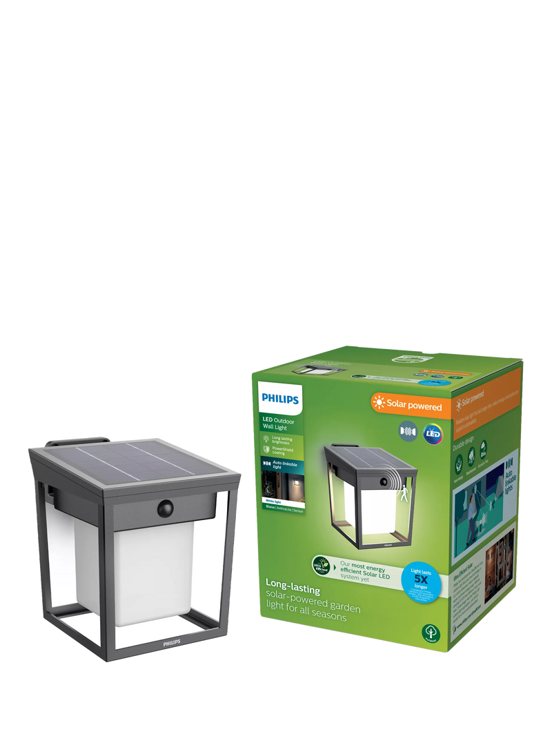 Philips solar motion sensor wall light anthracite - British product