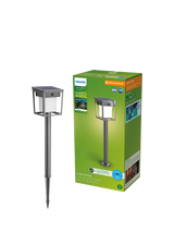 John Lewis Philips Blaise Ultra Efficient Solar Powered Motion Sensor LED Outdoor Pedestal Light, Anthracite- Buy online at McGrocer