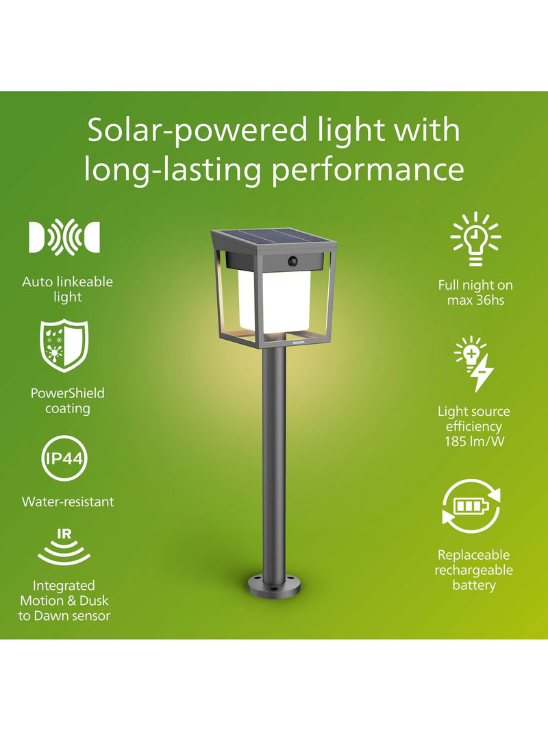 Philips solar pedestal light anthracite, UK version