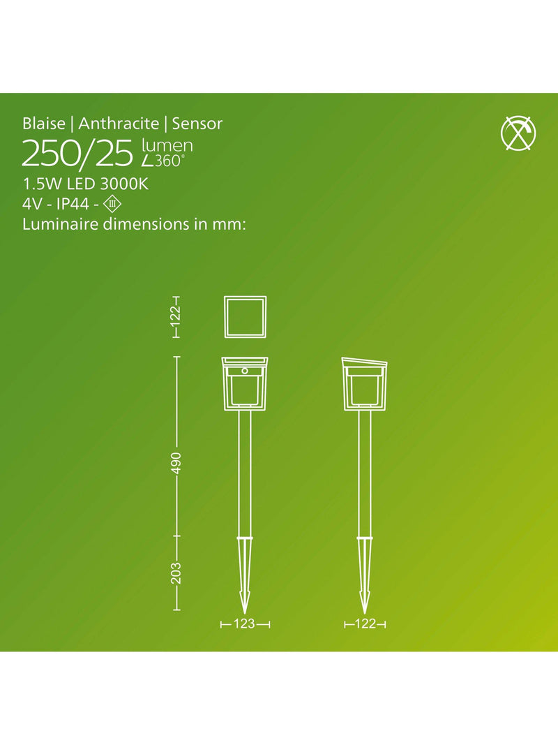 Philips solar pedestal light anthracite, UK version