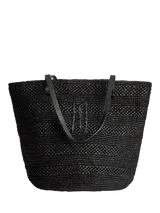 John Lewis By Malene Birger Mirabell Straw Tote Bag, Black- Buy online at McGrocer