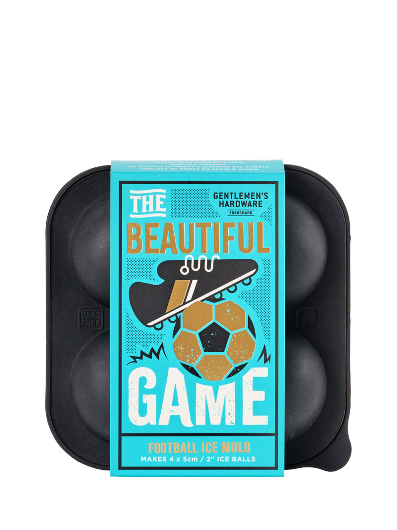 Gentlemen's Hardware football ice moulds with silicone tray, imported from the UK