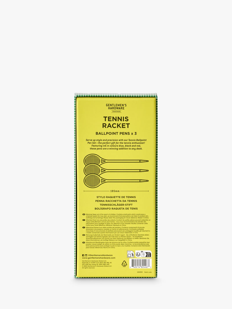 Gentlemen's Hardware tennis racket ballpoint pen set, imported from the UK