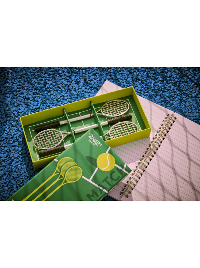Gentlemen's Hardware tennis racket ballpoint pen set, imported from the UK