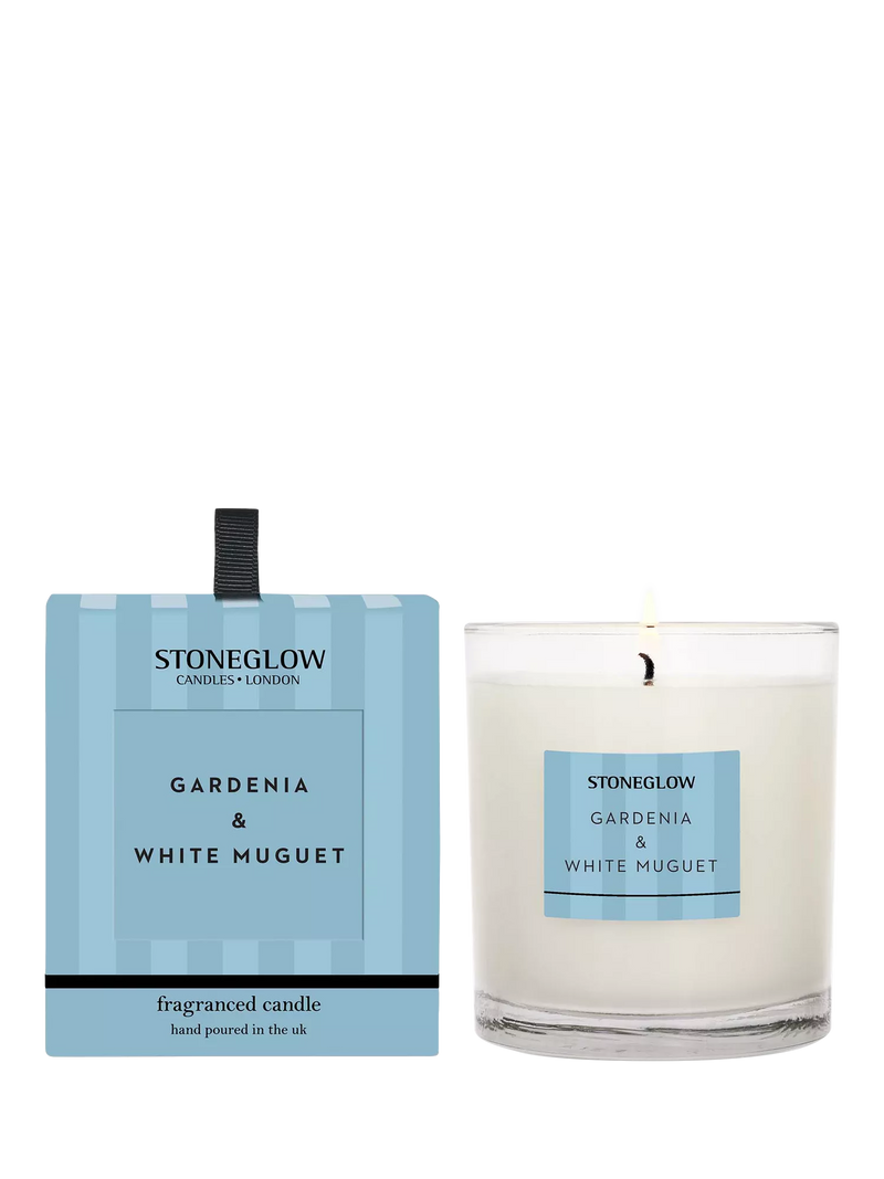 Stoneglow Gardenia and White Muguet scented candle, 200g (British brand)