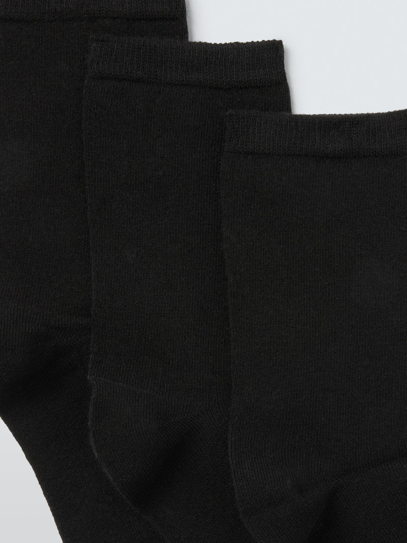 John Lewis ankle socks pack of 3 black (British brand)