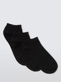 John Lewis trainer socks pack of 3 black, imported from the UK