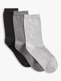 John Lewis organic cotton ankle socks pack of 3 black multi - British product
