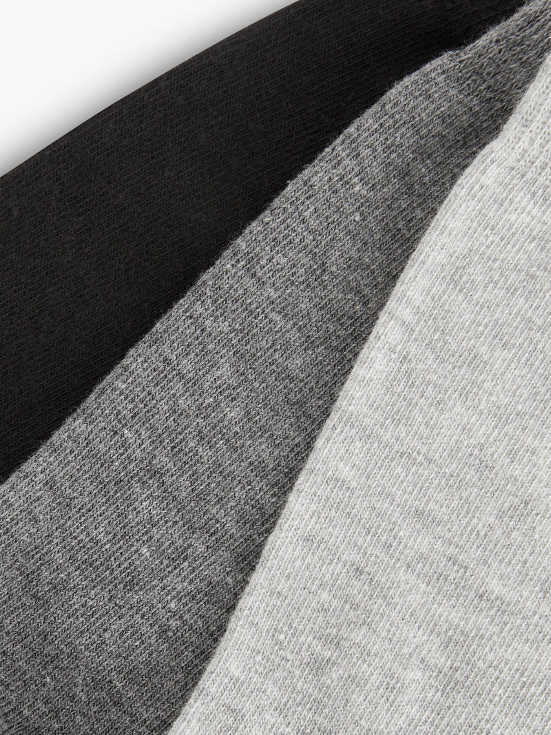 John Lewis organic cotton ankle socks pack of 3 black multi - British product