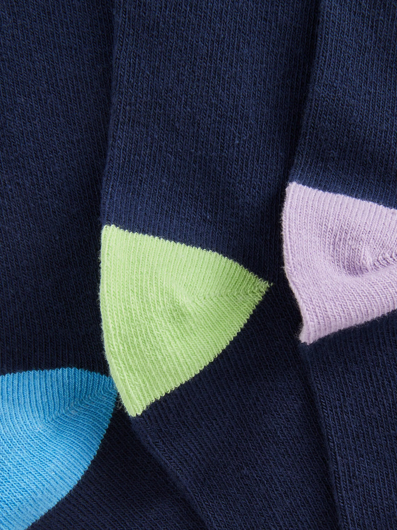 John Lewis organic cotton socks 3-pack navy (British brand)
