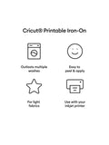 Cricut Printable Iron-On for Light Fabrics A4 Pack of 5, UK version