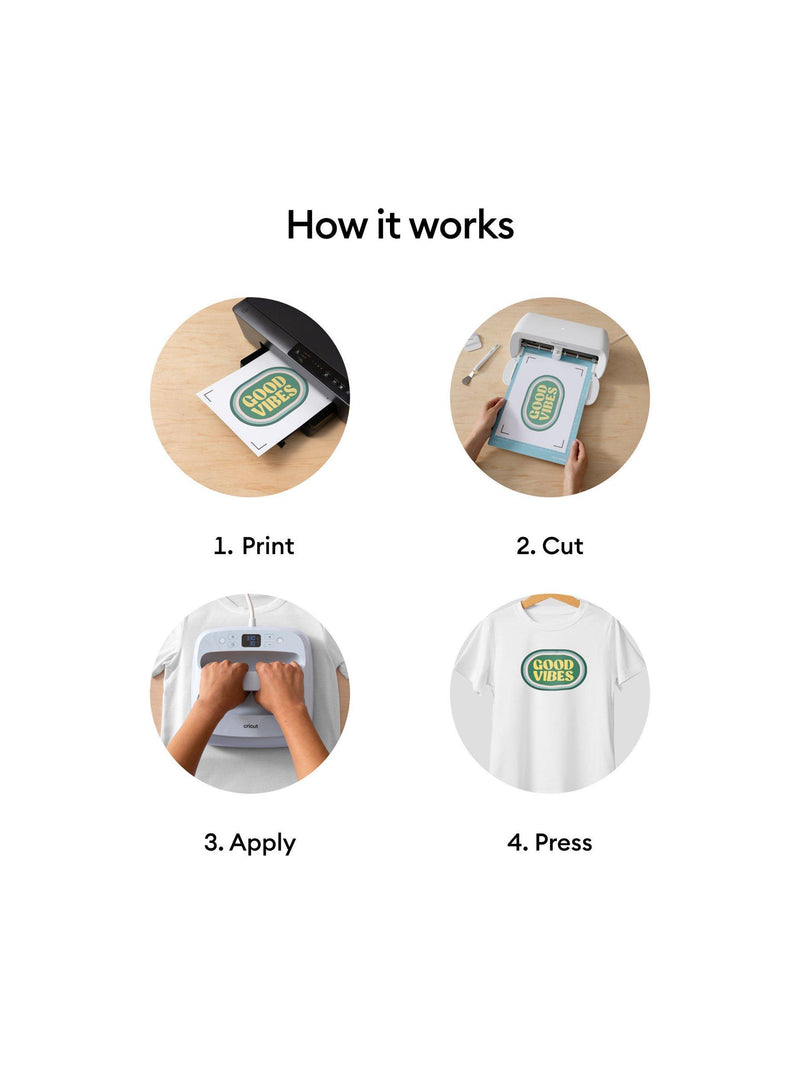 Cricut Printable Iron-On for Light Fabrics A4 Pack of 5, UK version