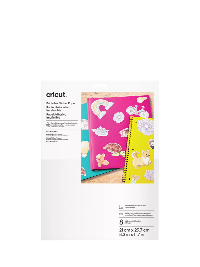 Cricut printable sticker paper A4 white 8 sheets, imported from the UK