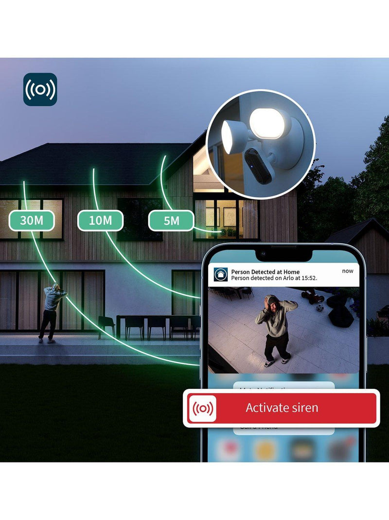 Arlo wired floodlight 2K security camera system (British brand)