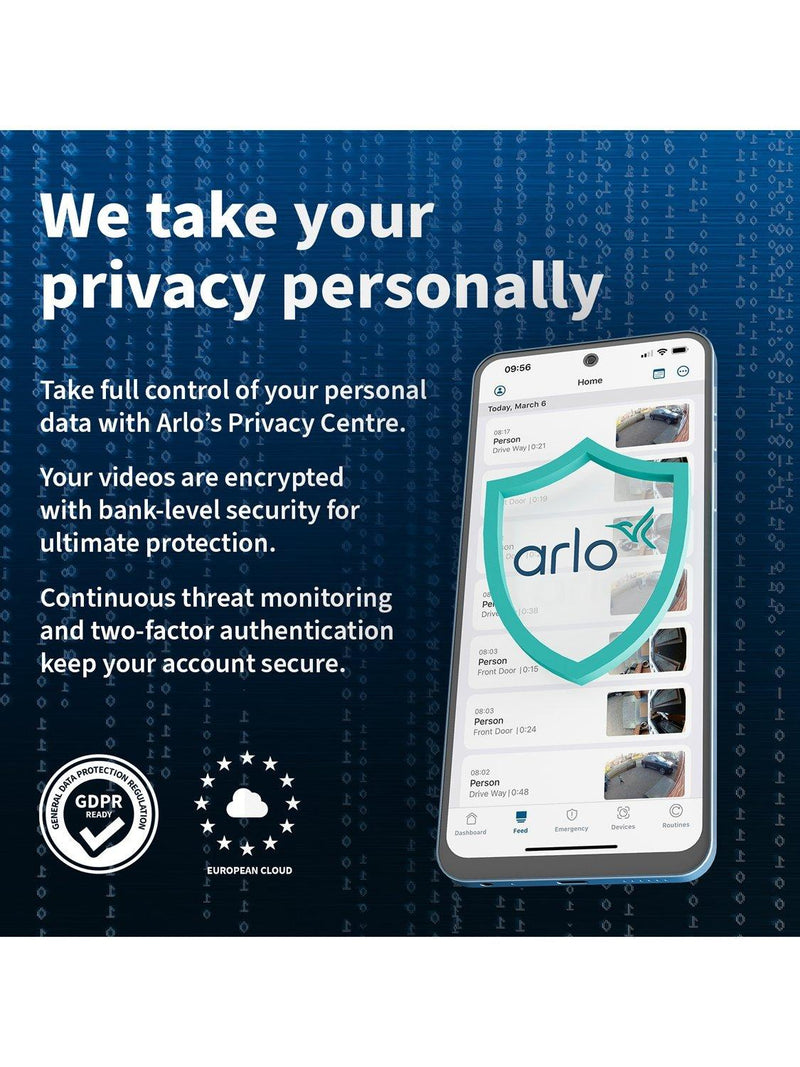 Arlo Essential 3 indoor security camera 2K pan-tilt - British product