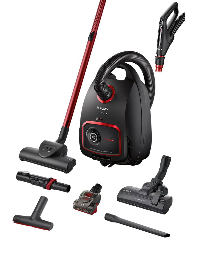 Bosch Series 6 bagged cylinder vacuum cleaner black, imported from the UK