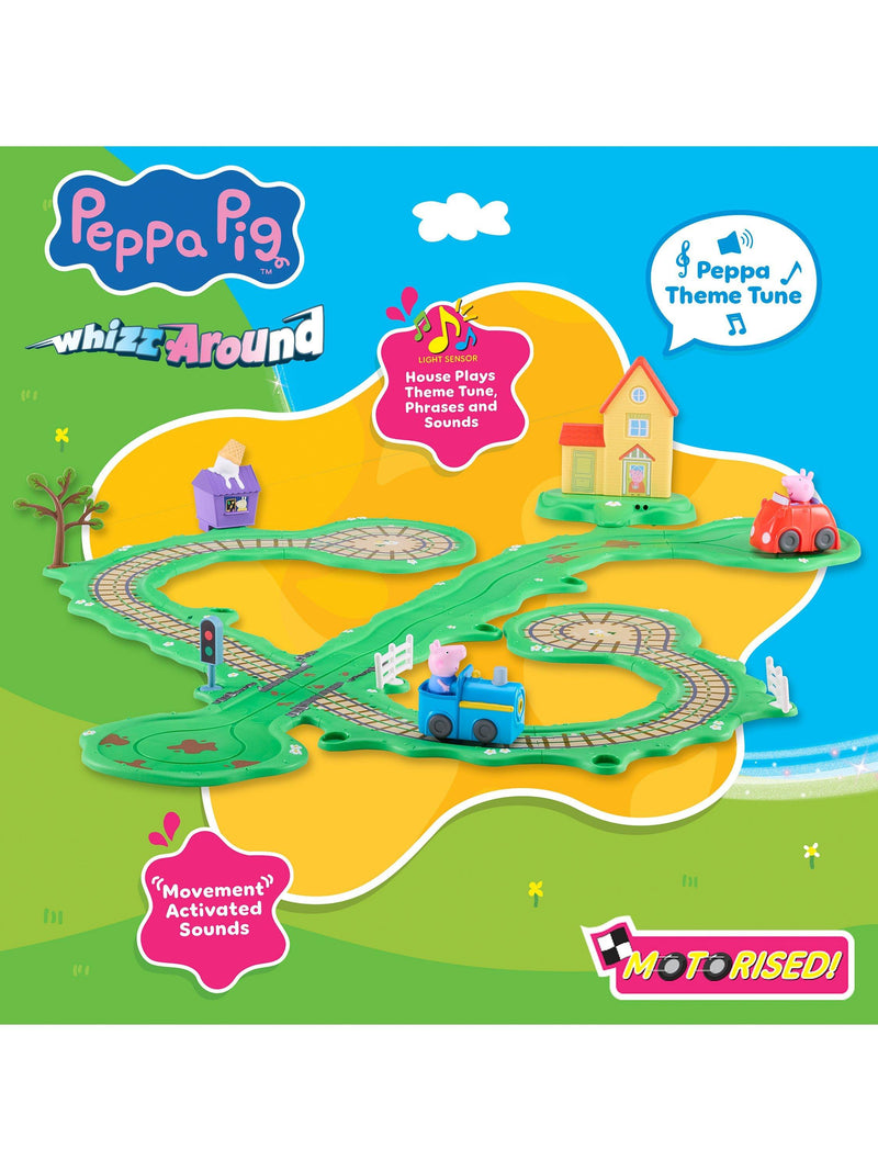 Peppa Pig Runabout Town Set track toy with car and train, UK version
