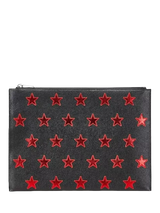 John Lewis SAINT LAURENT Pre-Loved Star Leather Clutch Bag Black W29 x H20cm- Buy online at McGrocer