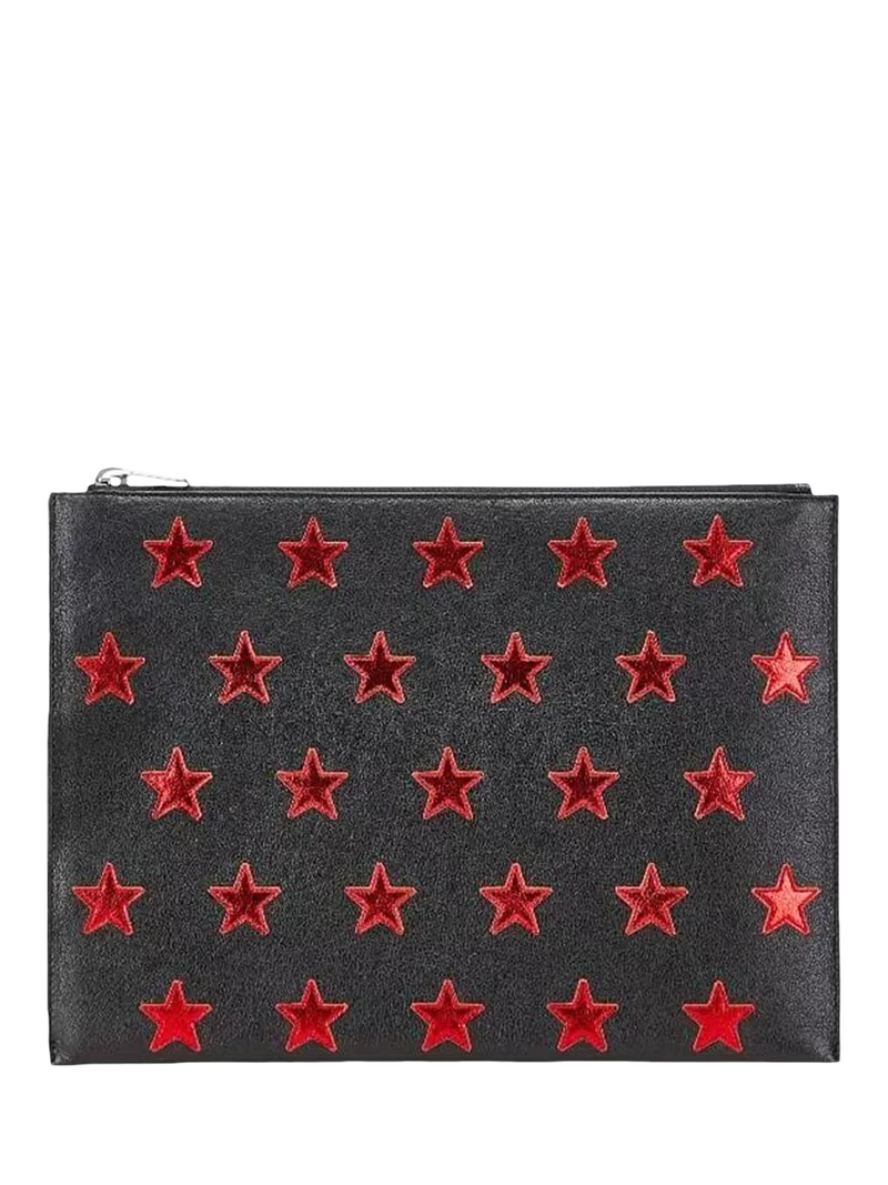 Saint Laurent black star leather clutch bag - British product