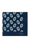 Richard James London Patterned Silk Pocket Square, Navy/Sky