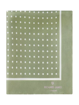 John Lewis Richard James London Polka Dot Silk Pocket Square Green/White- Buy online at McGrocer