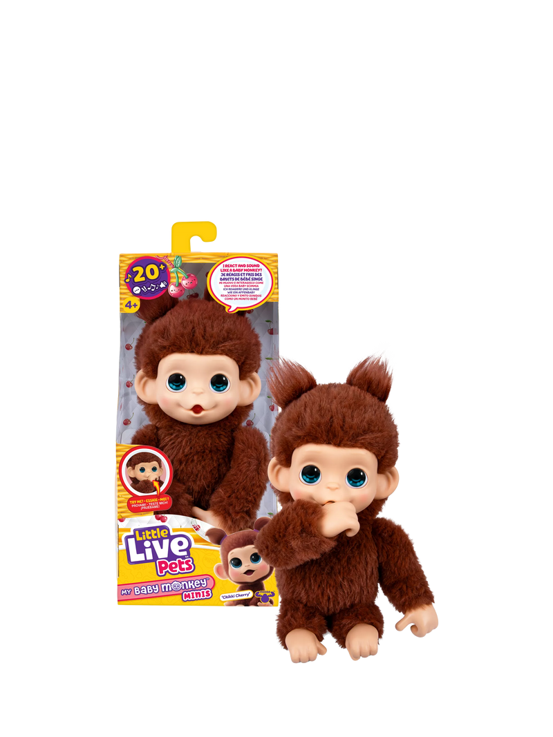 Little Live Pets interactive monkey soft toy Chikki Cherry - British product
