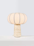 John Lewis travertine pumpkin table lamp stone base - British product