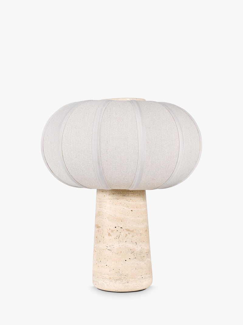 John Lewis travertine pumpkin table lamp stone base - British product