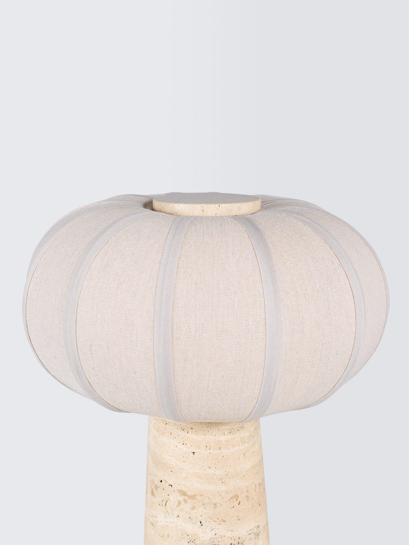John Lewis travertine pumpkin table lamp stone base - British product