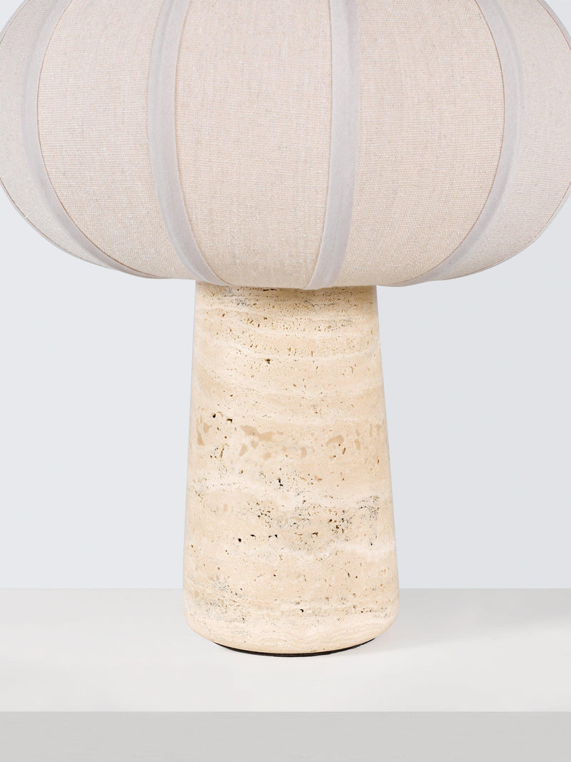 John Lewis travertine pumpkin table lamp stone base - British product