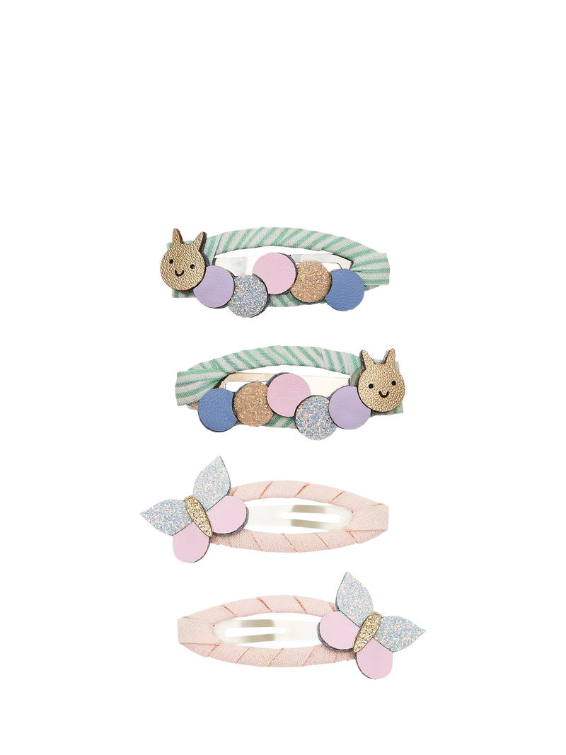 Mimi & Lula caterpillar and butterfly hair clips, pack of 4, imported from the UK