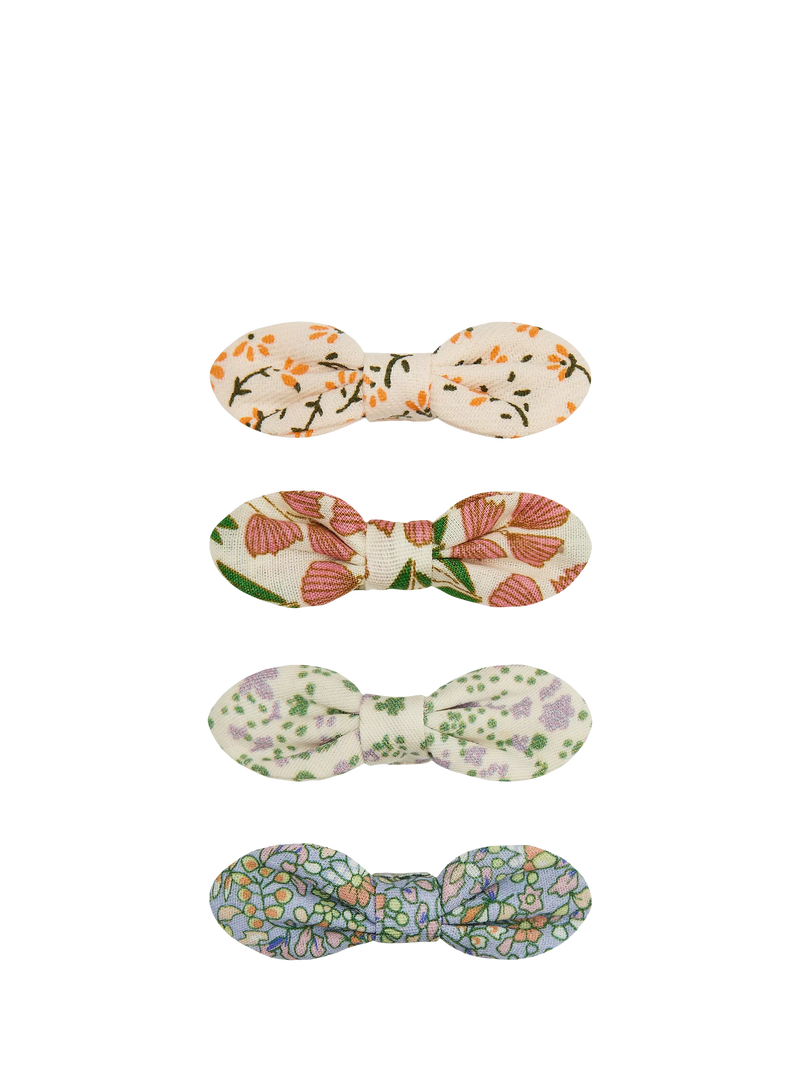 Mimi & Lula floral bow hair clips pack of 4 (British brand)