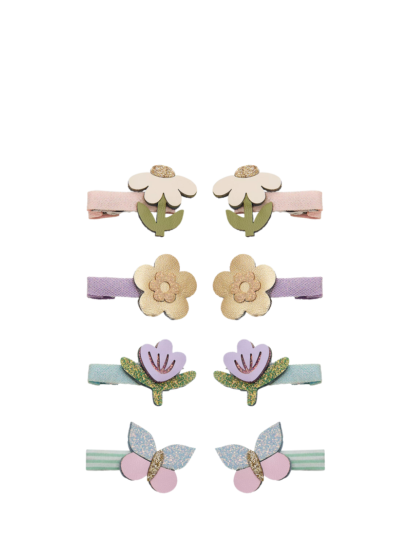 Mimi & Lula mini hair clips flower butterfly design pack of 8 (British brand)