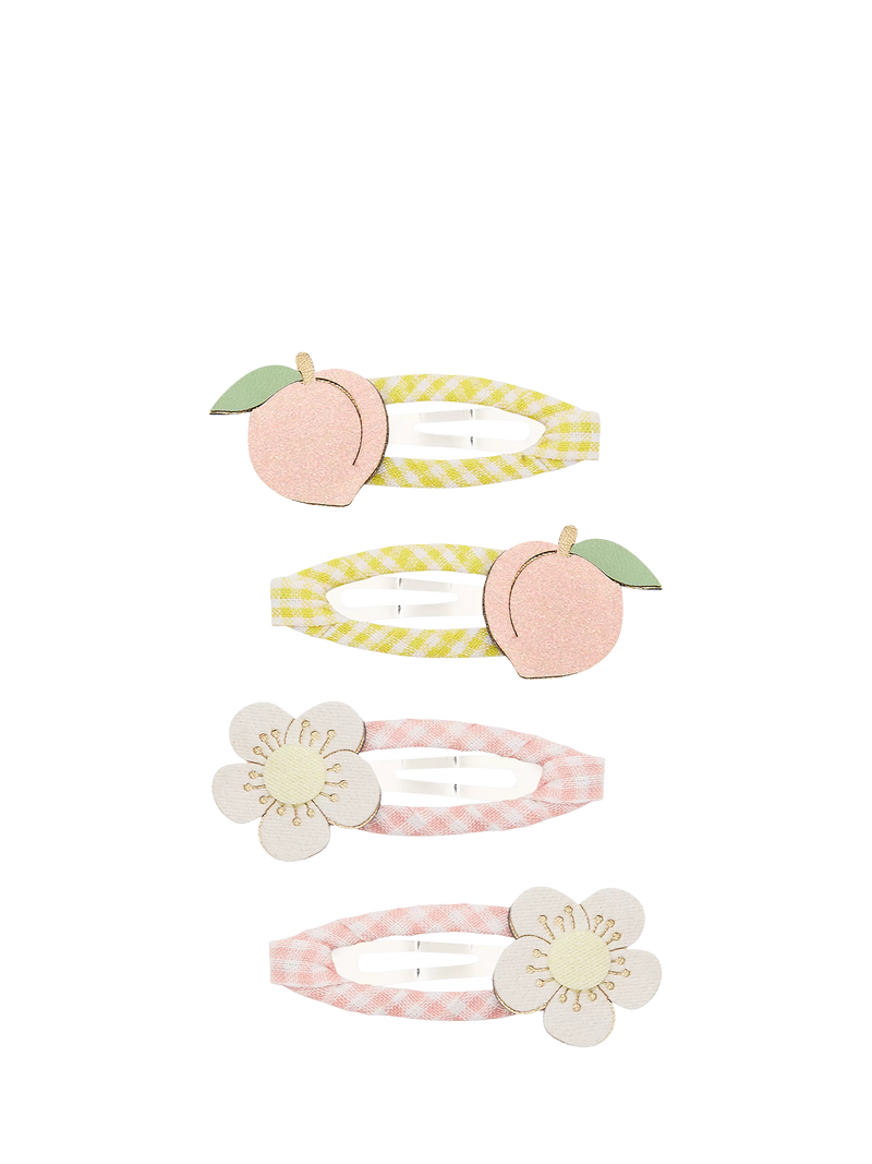 Mimi & Lula peach blossom hair clips 4-pack (British brand)
